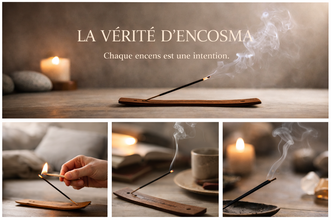 Histoire authentique ENCOSMA - Parcours personnel et valeurs de la marque d'encens premium