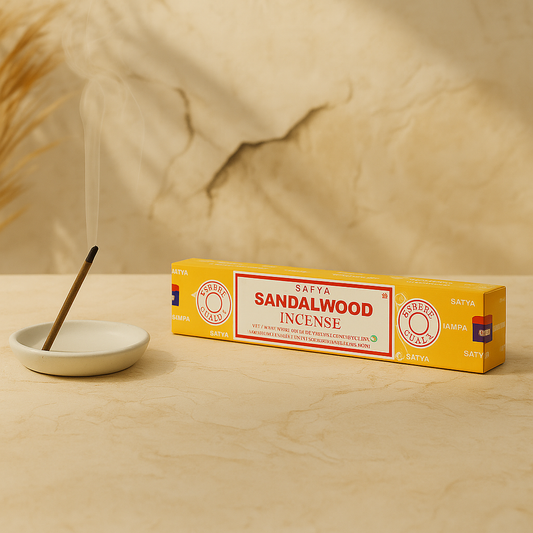 Encens Santal Satya - Bâtons d'encens boisé pour concentration et clarté
