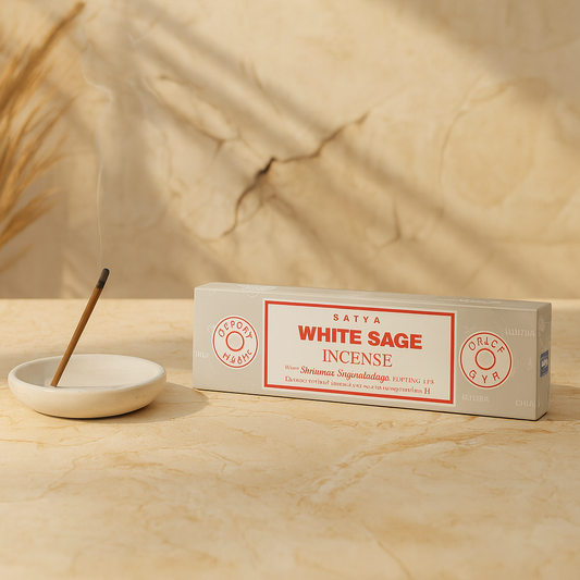 Encens Sauge Blanche Satya - Bâtons d'encens pour purification énergétique
